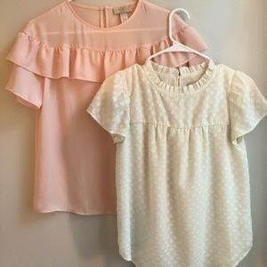 Two LOFT XXSP Silky Blouses